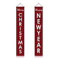 thumbnail image 1 of 2 PCS Couplets Christmas Porch Front Door Hanging Banners Outdoor Flags Signs Holiday Home Decor, 1 of 10