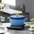 thumbnail image 6 of 6 quart cast iron dutch oven pot with lid,enameled cast iron dutch oven,featuring pot lid and heat-resistant double handles, perfect for baking, grilling, stewing, and cooking.Blue, 6 of 11