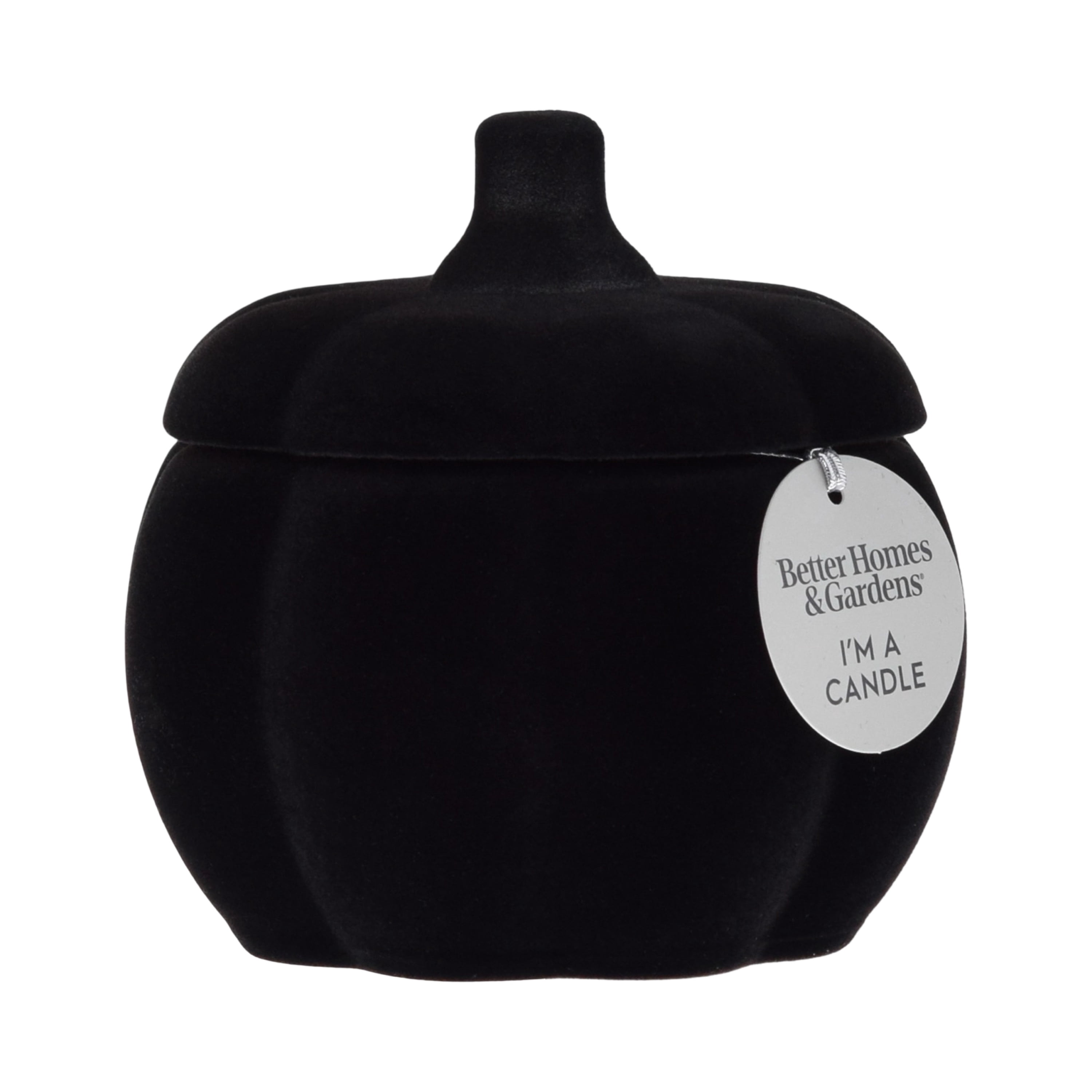 Better Homes & Gardens Warm Leathered Amber Scented 2-Wick 10oz (284.3 g) Medium Flocked Pumpkin Jar Candle