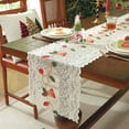 thumbnail image 4 of Sunyuer Christmas Table Runner 72 Inches - WhiteLace Snowflake Santa Claus Table Runner for Christmas Table Decorations - See-Through Xmas Table Runner for Winter Home Dining Room Decorations Indoor, 4 of 7