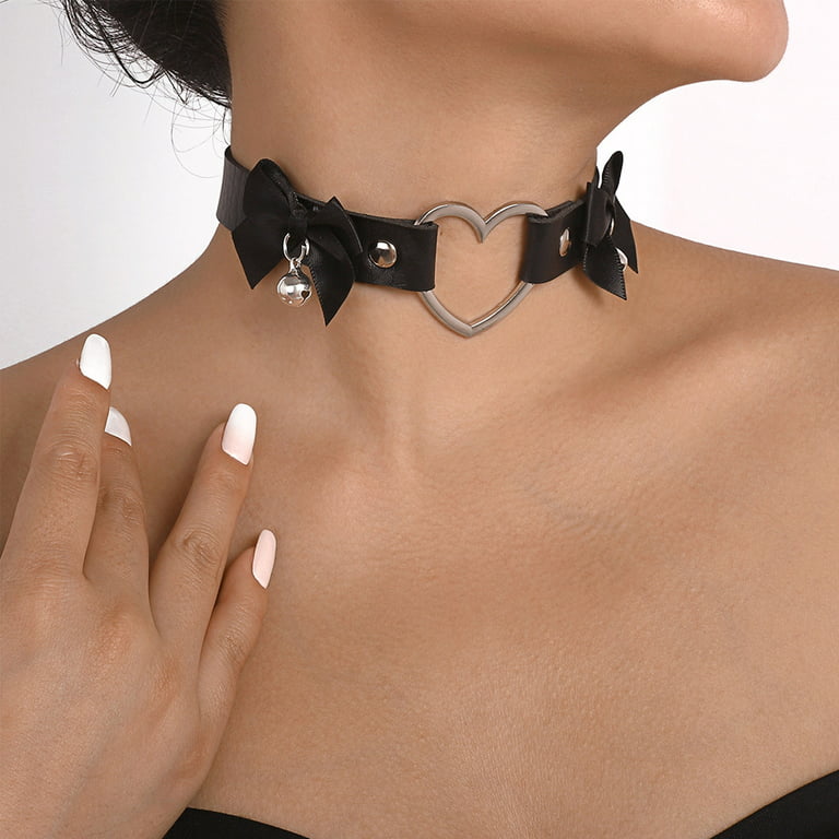 Kæreste helt seriøst Lilla Ready Stock】 Adjustable Gothic Punk Leather Choker Necklace for Women Teens  Girls Heart Collar Necklace Rock Fashion Jewelry Gifts - Walmart.com