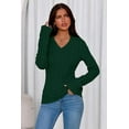 thumbnail image 3 of PRETTYGARDEN V Neck Cable Knit Sweaters for Women Long Sleeve Ribbed Fitted Pullover Tops Business Casual Fall Outfits, 3 of 8
