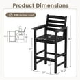thumbnail image 3 of Costway Patio Adirondack Bar Chairs Set of 2 with Wide Armrests & Footrest Backrest Black, 3 of 8