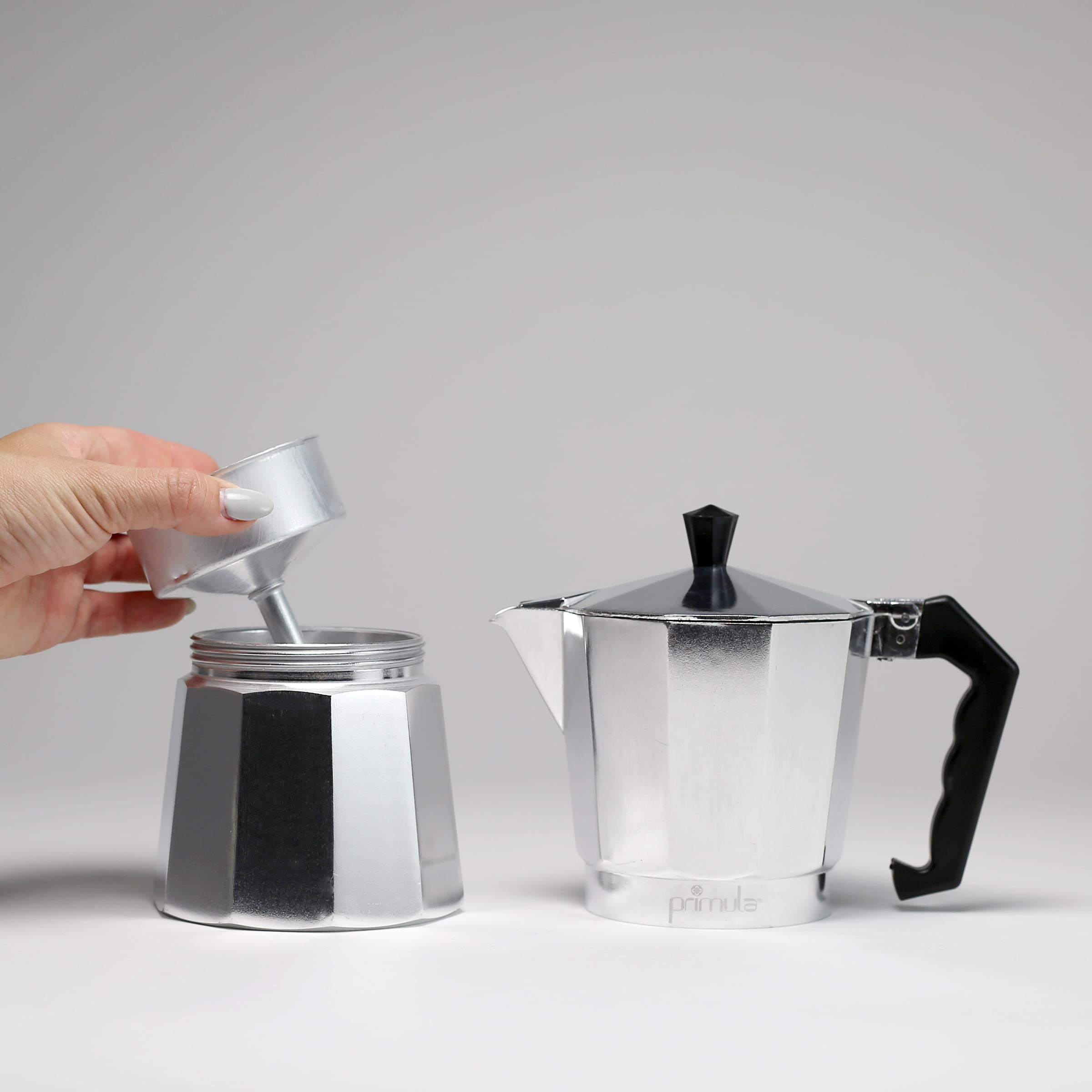 Aluminum coffee machine 6,9 or 12 cups, suitable for induction - Bastilipo