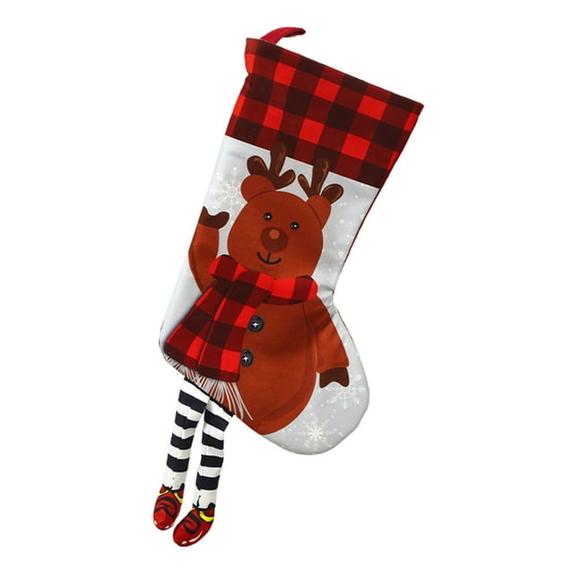 Bas de Noël Décor de Noël Grandes Chaussettes de Noël pour Rangement Décoration