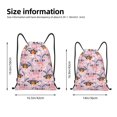 thumbnail image 4 of Drawstring Backpack - Pink Butterfly Daisy Splash Proof Small Drawstring Gym Bag for Women Men, Cinch Sports String Bag Backpack for Travel Swimming Beach, 4 of 8