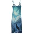 thumbnail image 4 of Wolves in The Moonlight Design Sleeveless Dress Woman Fashion Long Dresses Women's Summer Suit Dress 2025, 4 of 6