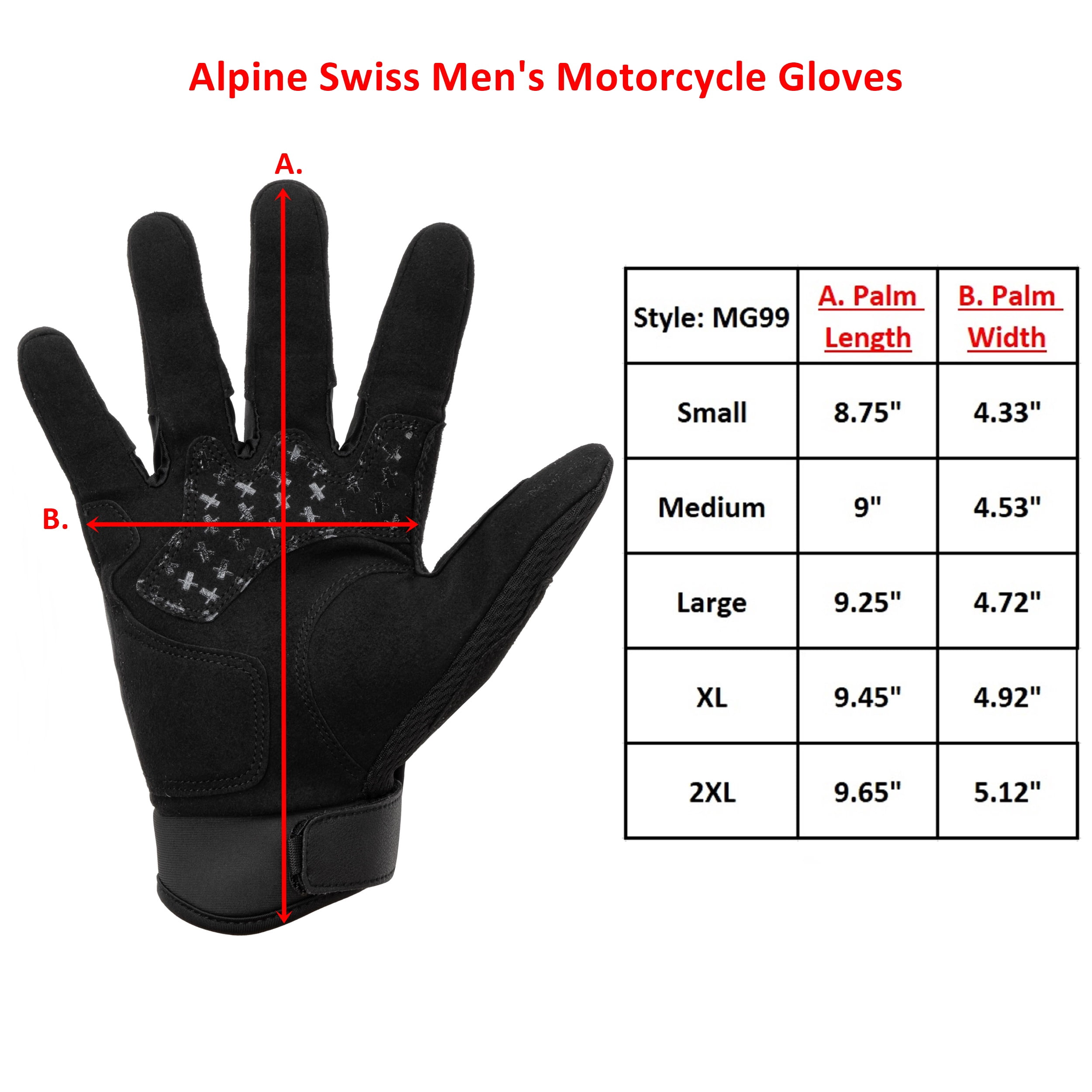 Alpine Swiss Mens Motorcycle Riding Gloves Touchscreen Outdoor Gloves with Reinforced Knuckles for Biking and Powersports