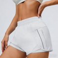 thumbnail image 4 of Running Shorts for Women,Quick Dry Athletic Sports Shorts Workout Gym Shorts with Zip Pocket White XL, 4 of 7