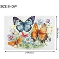 thumbnail image 3 of GZHJMY Toilet Mat U-Shaped Butterfly Flowers Soft and Absorbent Commode Contour Rug Plush Bathroom Rugs, Non-Slip, Machine Washable and Easier to Dry, 20x24 in Carpet Runner, 3 of 6