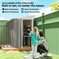 thumbnail image 4 of 4' x 7.7' Lean to Garden Storage Shed, Outdoor Metal Tool House with Lockable Door Vents for Backyard Patio Lawn, 4 of 6