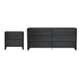 thumbnail image 1 of Linda Commode Moderne 2 Pcs à Double Largeur et Table de Nuit en Gris Anthracite, 1 of 12