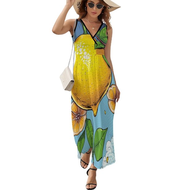 Delicious Lemon Vestido Sin Mangas Para Mujer, Traje De, Ropa De Cumpleaños, Verano