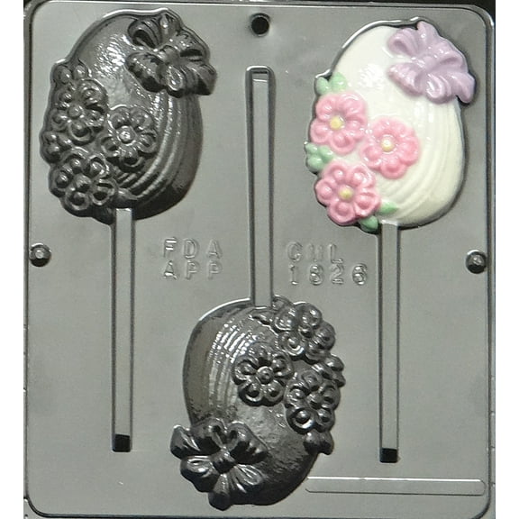 1826 Fancy Egg Lollipop Chocolate Candy Mold