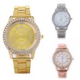 thumbnail image 4 of HEVIRGO Hommes Strass Chiffres Romains Alliage Bande Ronde Montre à Quartz Analogique, Argent, 4 of 9