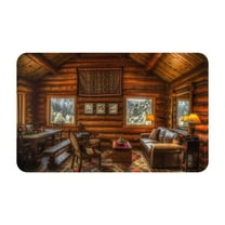 Bathroom Rugs Non Slip Washable - Log Cabin Inside Kitchen Mats for Floor, Area Rugs for Entryway Rugs Indoor, Laundry Bathroom Room Door Rug with Rubber Backing 20x31.5in