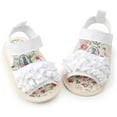 thumbnail image 2 of Infant Baby Girls Summer Sandals with Flower Soft Sole Newborn Toddler First Walker Crib Dress Shoes, 2 of 7