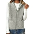 thumbnail image 5 of Perfectbot Women's Hooded Sherpa Vest, Lightweight Fleece Sleeveless Jacket with Pockets, S-2XL, 5 of 6