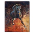 thumbnail image 3 of Designart 'Portrait Of A Galoping Blue Horse' Farmhouse Print on Natural Pine Wood, 3 of 5