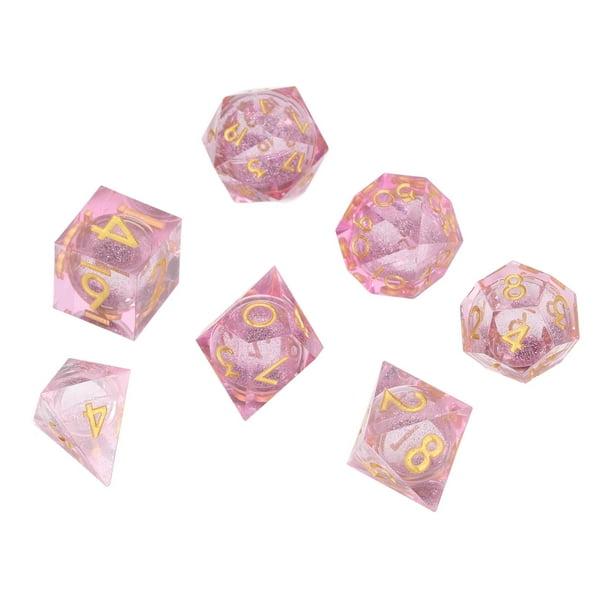 Juego de Dados Resina 7 Piezas Dados Juegos Mesa Juego de Rol Dados Movediza Líquida Transparente Dados Poliédricos RPG Varios Lados Dados Mesa para Juego de Mesa DND ANGGREK Otros