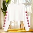 thumbnail image 5 of Camisetas de Manga Larga de las Mujeres Moda Impresa Suelta Casual Cuello Redondo Suéter Deportivo Top Se Ajusta Fiel Al Tamaño, 5 of 5