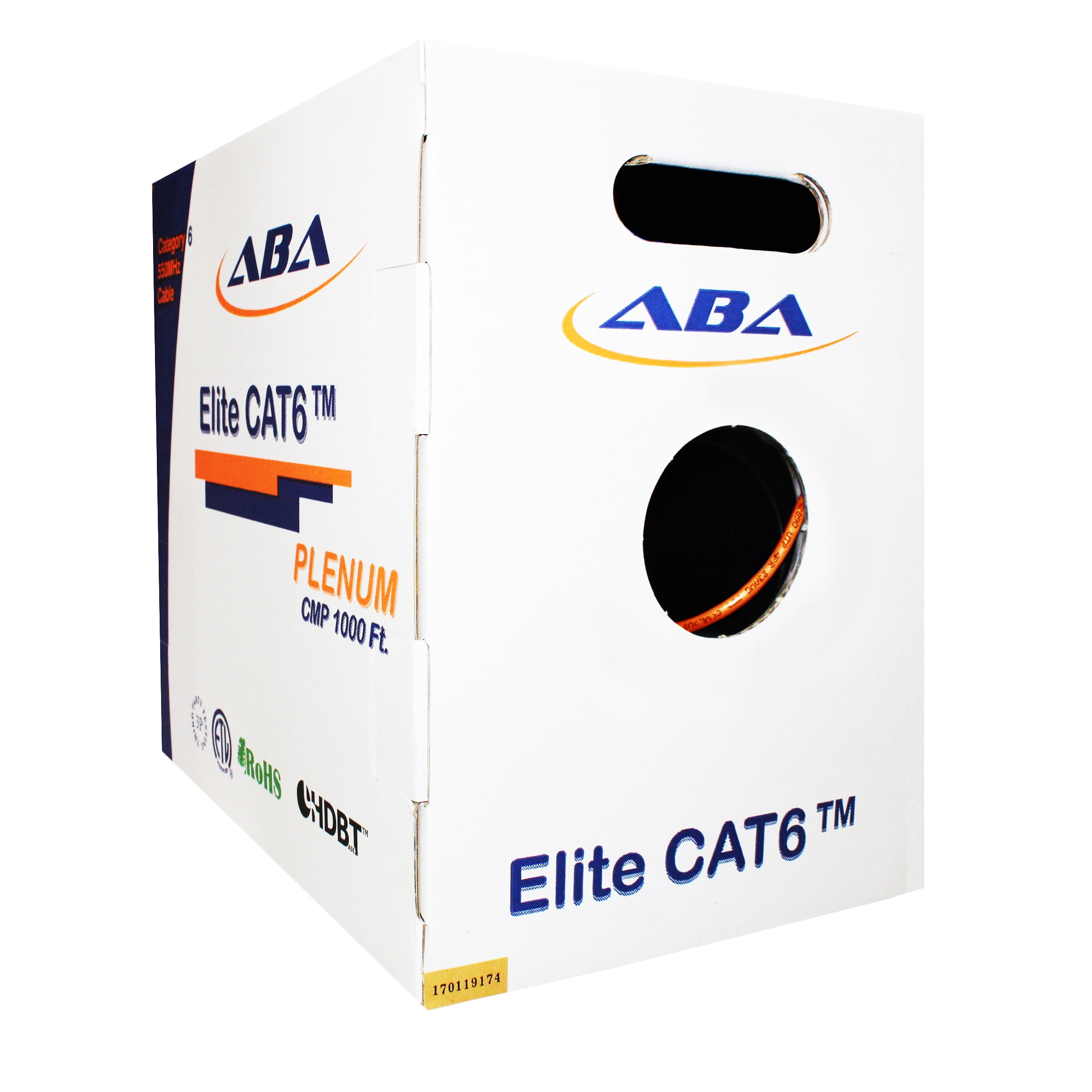 Cat6 Cmp Plenum 550mhz Cmp 23awg Utp 1000 Feet Solid 100 Pure Copper Ul Certified Easy To Pull Reelex Ii Box Ethernet Cable Orange Infinity Cable Products Walmart Com