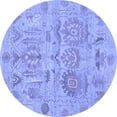 thumbnail image 1 of Ahgly Company Indoor Round Oriental Blue Traditional Area Rugs, 3' Round, 1 of 4