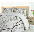 thumbnail image 5 of Ambesonne Nature Duvet Cover Sets, Birds Wildlife Cartoon, 2-Queen, Mustard Maroon, 5 of 7