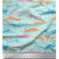 thumbnail image 1 of Soimoi Rayon Fabric Bubbles & Fish Ocean Decor Fabric Printed Yard 42 Inch Wide, 1 of 2