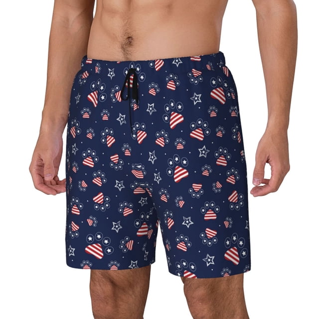 Fotbe Star Dog Paw Traje de Baño para Hombre – Shorts de Natación de Secado Rápido con Forro y Bolsillos-3X-Large