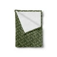 thumbnail image 2 of Floral Soft Flannel Fleece Throw Blanket, Cactus with Flower and Skull Plantation Unique, Cozy Plush for Indoor and Outdoor Use, 60" x 80", Evergreen Sage Green, by Ambesonne, 2 of 5