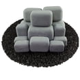 thumbnail image 2 of Pewter Gray, Ceramic Fire Rectangles | Mixed Set of 13, 2 of 2