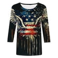 thumbnail image 5 of Dagegui My Orders Placed Recently By Me 4th of July Shirts Women 3/4 Sleeve Summer Tops Cute 3D Graphic American Flag Patriotic T Shirt Casual Stars Independence Day Tee Tops, 5 of 5