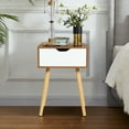 thumbnail image 2 of Costway 2PCS Table de Chevet Côté Canapé Table de Rangement Tiroir Salon W / Jambe en Bois Massif, 2 of 10