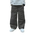 thumbnail image 2 of Toddlers Boys Casual Cargo Pants Solid Color Loose Fit Sweatpants Trousers For Sports Trendy Summer Spring Fall Activewear, 2 of 9