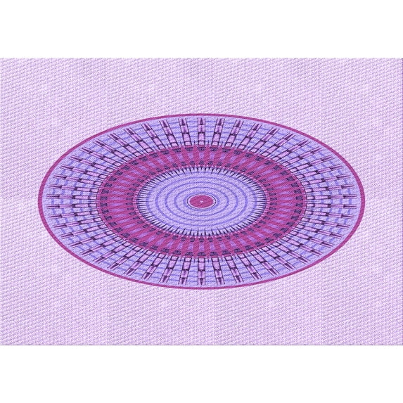 Ahgly Company Indoor Rectangle Patterned Tyrian Purple Area Rugs, 7' x 10'