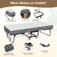 thumbnail image 2 of THAILE Folding Bed with 5” Airflow Memory Foam 75" x 38" Comfort Mattress and Wheels, 17” Metal Bed Frame, Twin, 2 of 7