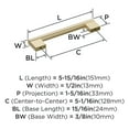 thumbnail image 3 of Amerock Versa 5-1/16 inch (128mm) Center-to-Center Golden Champagne Cabinet Pull - 10 Pack, 3 of 4