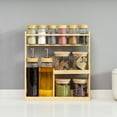 thumbnail image 4 of Basicwise 3-Tier Bamboo Spice Rack with 6 Spice Shaker Bottles, 4 Airtight Jars and 2 Soy Sauce or Olive Oil Dispenser Bottle Perfect for Kitchen Organization, Dining Room Display, and Pantry Storage, 4 of 11