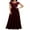 Wine Red, variant on Franhais Women's Long Evening Dress, Solid Color Lace Patchwork Backless V Neck Elegant Dress