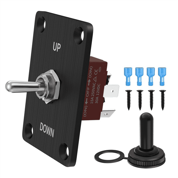 Rocker Toggle Switches Momentary Polarity Reverse Switch 6 Pin 3 Position (ON)--(ON) with UP/Down Plate for RV Boat