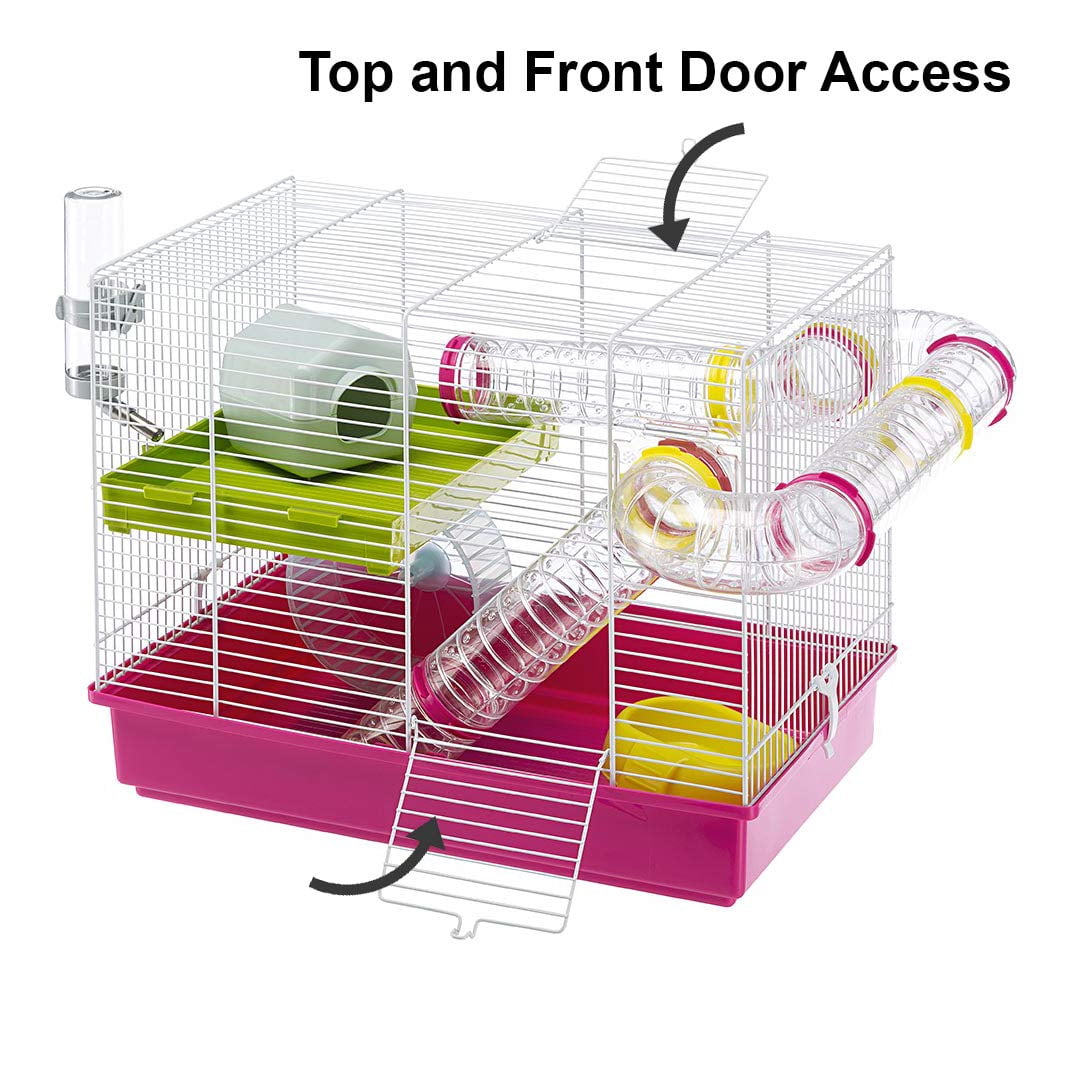 Laura Small Hamster Cage | Fun & Interactive Measures 18.11l X 11.61w 14.8h Includes All Accessories