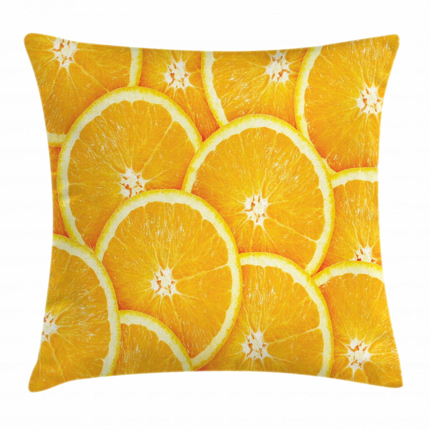 Orange Throw Pillow Cushion Cover, Realistic Citrus Fruit of Orange