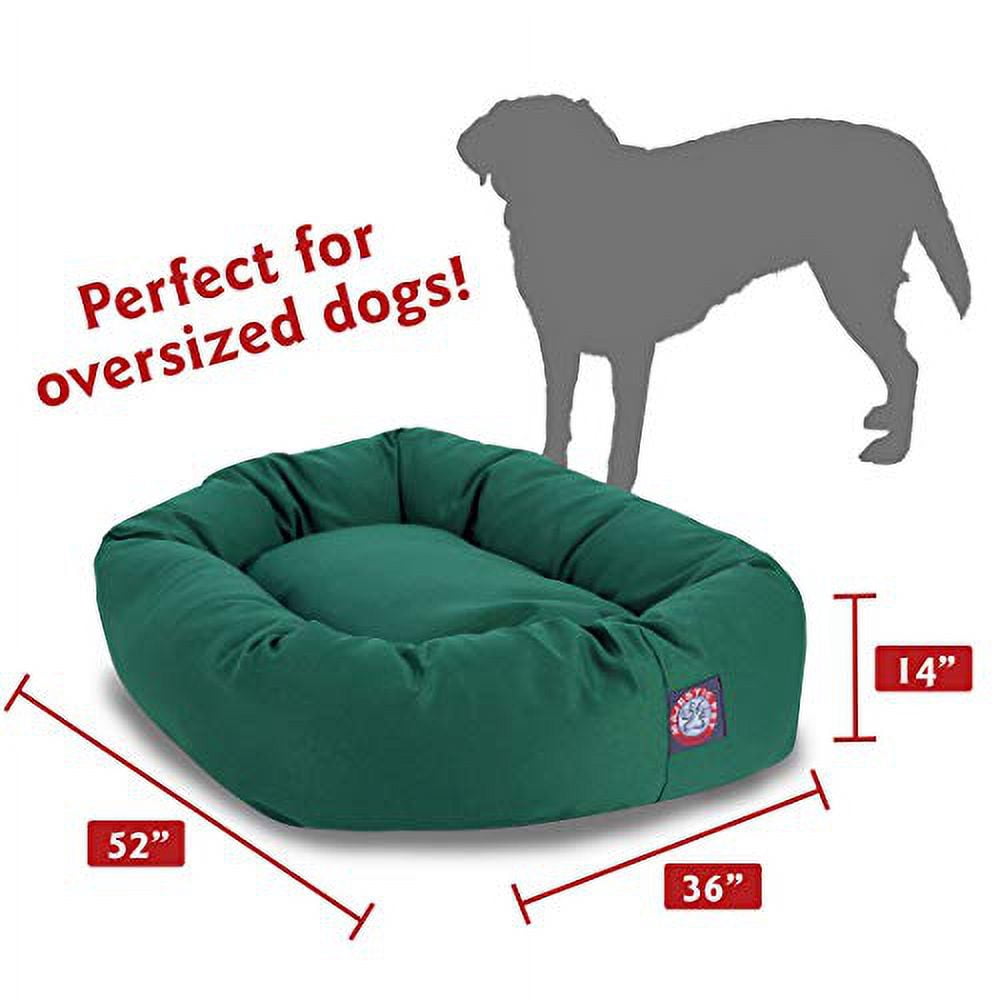 Majestic Pet Poly/Cotton Bagel Pet Bed for Dogs, Calming Dog Bed Washable, Extra Large, Green