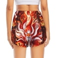 thumbnail image 2 of Lsque Red Sun Flame Fox Printed Women's Running Shorts with Liner Pockets,Elastic Quick Dry Workout Athletic Gym Yoga Shorts,Womens High Waist Shorts-Large, 2 of 9