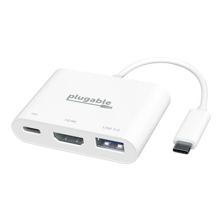 UPC: 0819927012375 | Plugable USB C to HDMI Multiport Adapter  3-in-1 USB C Hub with 4K HDMI Output  USB 3.0 and USB-C Charging Port  Compatible with MacBook  Chromebook  Dell XPS  Thunderbolt 3 and More