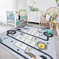 thumbnail image 2 of Ottomanson Washable Flatweave Kids Hopscotch 5x7 Play Mat Area Rug, 5' x 7', Gray/Yellow, 2 of 9