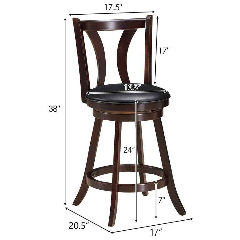 Giantex 360 Degree Swivel Stools Counter Height Stools w Leather