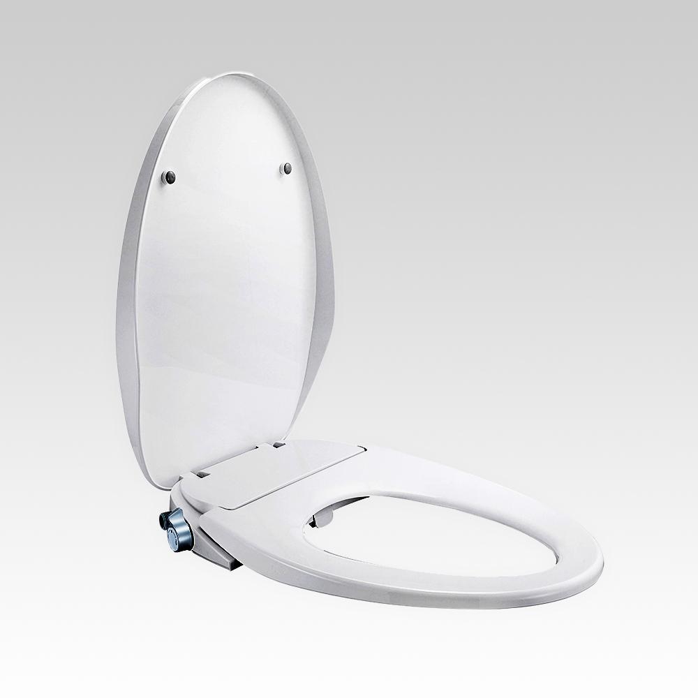 5Seconds NonElectric Bidet Toilet Seat Elongated, White, Soft Close