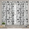 thumbnail image 2 of Ambesonne Black and White Valance & Curtain, Teenage Pattern, 55"x36", White and Black, 2 of 6